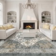 thumbnail image 2 of Area Rugs for Living Room, 9'x12' Washable Moroccan Low Pile Non-Slip Soft Print Pattern Rug for Bedroom Kitchen Dining Room Entryway - Green, 2 of 9