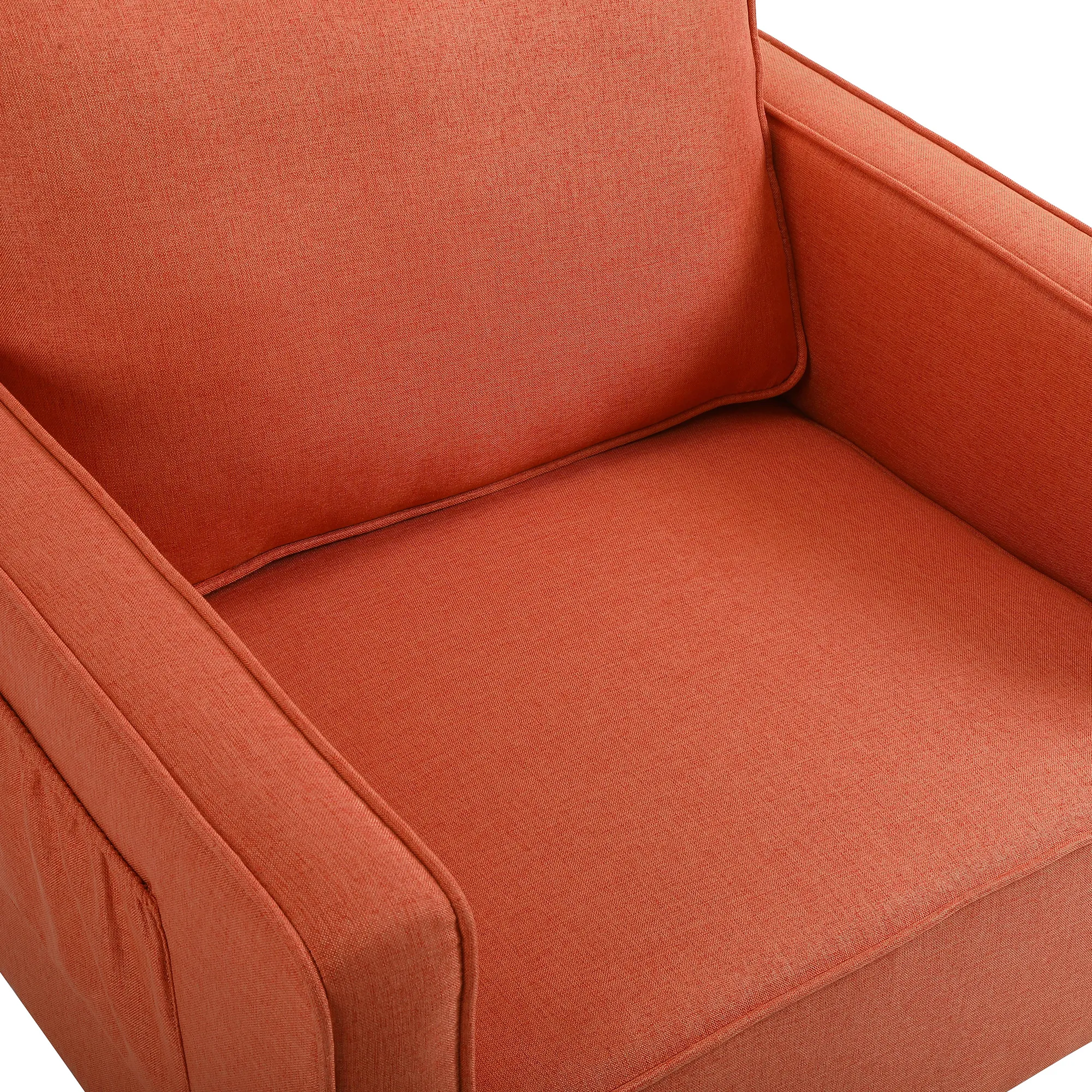 Kadyn Modern Teddy Fabric Swivel Accent Chair with 360 Degree Swiveling for Living Room, Orange