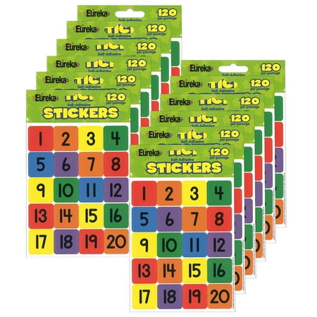 UPC: 0194629035113 | Eureka Numbers (1-20) Theme Stickers 120 Per Pack 12 Packs