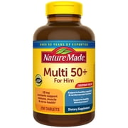 Nature Made Multi Vitamin For Men 50+, Mens Multivitamin for Nutritional Support, 250 Ct
