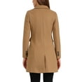 thumbnail image 4 of INSPIRE CHIC Women's Winter Coat Notched Lapel Double Breasted Trench Coat M Camel, 4 of 7