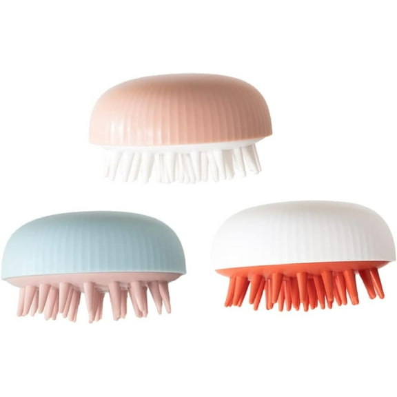 Scalp Massagers 3pcs Hair Shampoo Brush Scalp Care Hair Brush Shower Scalp Massager Brushes Silicone Body Scrubber