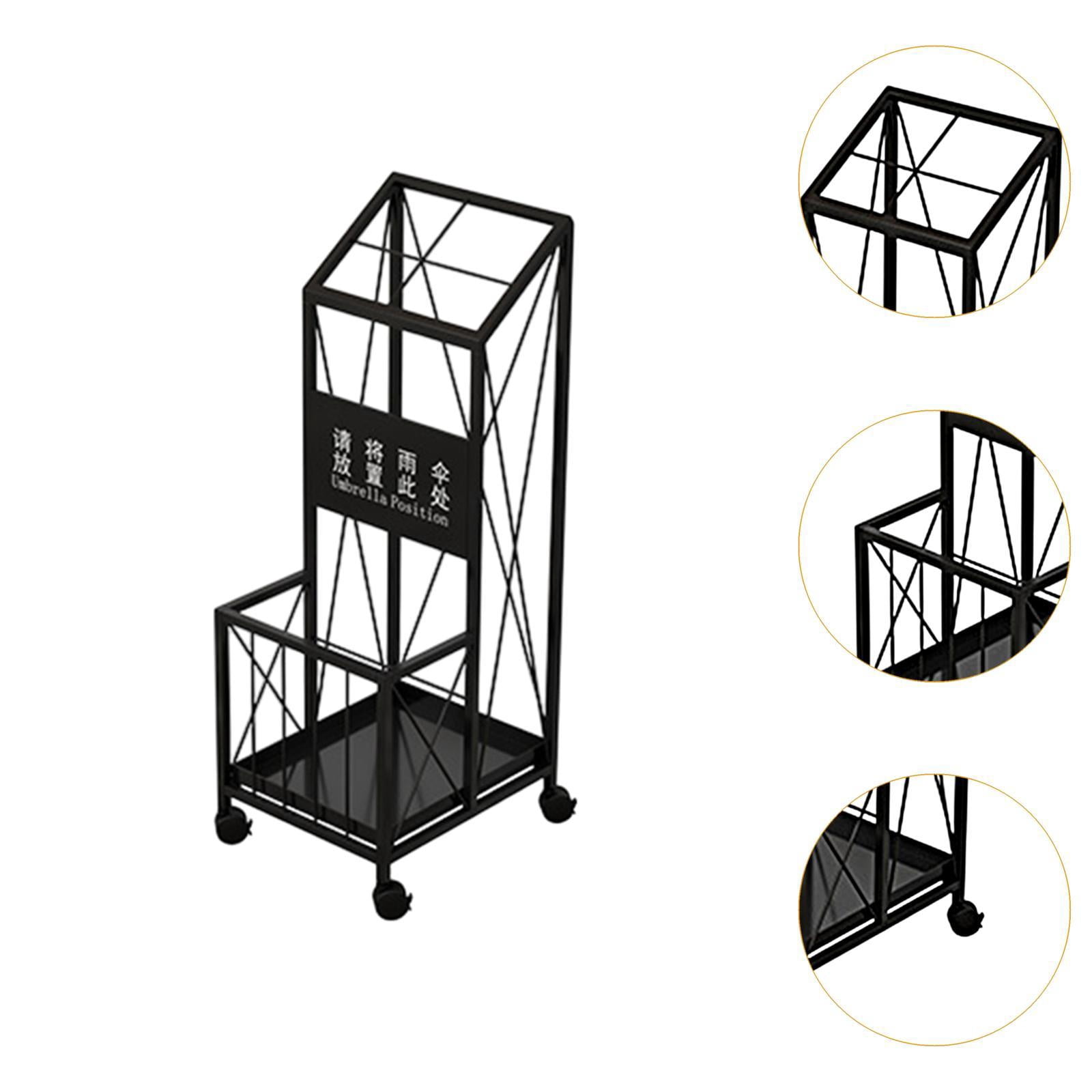 deevoka Umbrella Stand Multi Layer Sturdy Umbrella Holder for Home Supermarket Hotel Black