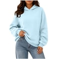 thumbnail image 2 of Diufon Fall Hoodies for Women Long Sleeve Fleece Thermal Oversized Sweatshirt with Front Pocket Winter Basic Loose Pullover, 2 of 8