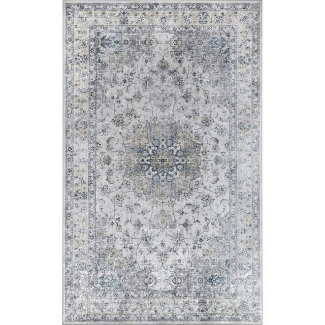 Momeni KARACKAR-7GRY6090 6 x 9 Pi. Karachi Machine Fait Tapis Rectangle Traditionnel & 44; Gris