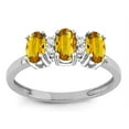 thumbnail image 2 of Star K� Genuine Citrine 3 Three Oval Stones Promise Ring Wedding Band, 2 of 9