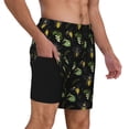 thumbnail image 2 of Yiaed Bee Floral Print Mens Swim Trunks Bathing Suit Compression Liner Beach Swim Shorts Swimwear Quick Dry Zipper Pocket No-Chafing Board Short-Large, 2 of 6