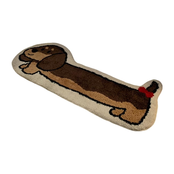 Alfombra de perro salchicha para decoración de dormitorio, regalo decorativo, lavable, bonita alfombra de piso con diseño de cachorro, alfombra flocad