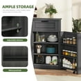 thumbnail image 3 of Uforic Tilt Out Trash Storage Cabinet with Drawers & Doors, Kitchen Sideboard Cabinet for Double 10-gal Trash Bins Storage, Gray, 3 of 8