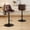 Brown, variant on Set of 2 Adjustable Swivel Bar Stools in Modern Design with Comfortable Upholstered Seat and Durable Metal Frame