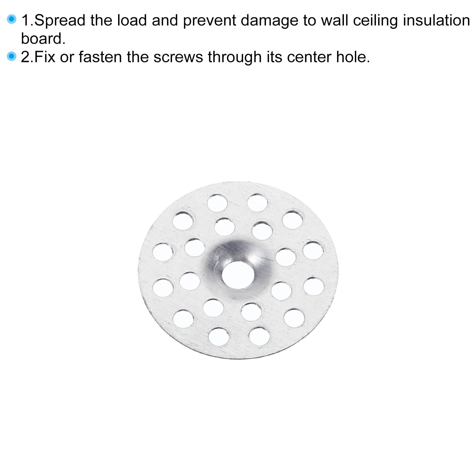 Uxcell 25mm x 2mm Washers for Fixing Insulation Board Flat Metal Gaskets Pin Fasteners 400 Pack