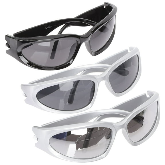 FUEENIRVA 3Pcs Sports Sunglasses with Plastic Frame and Protective Lenses for Outdoor Activities