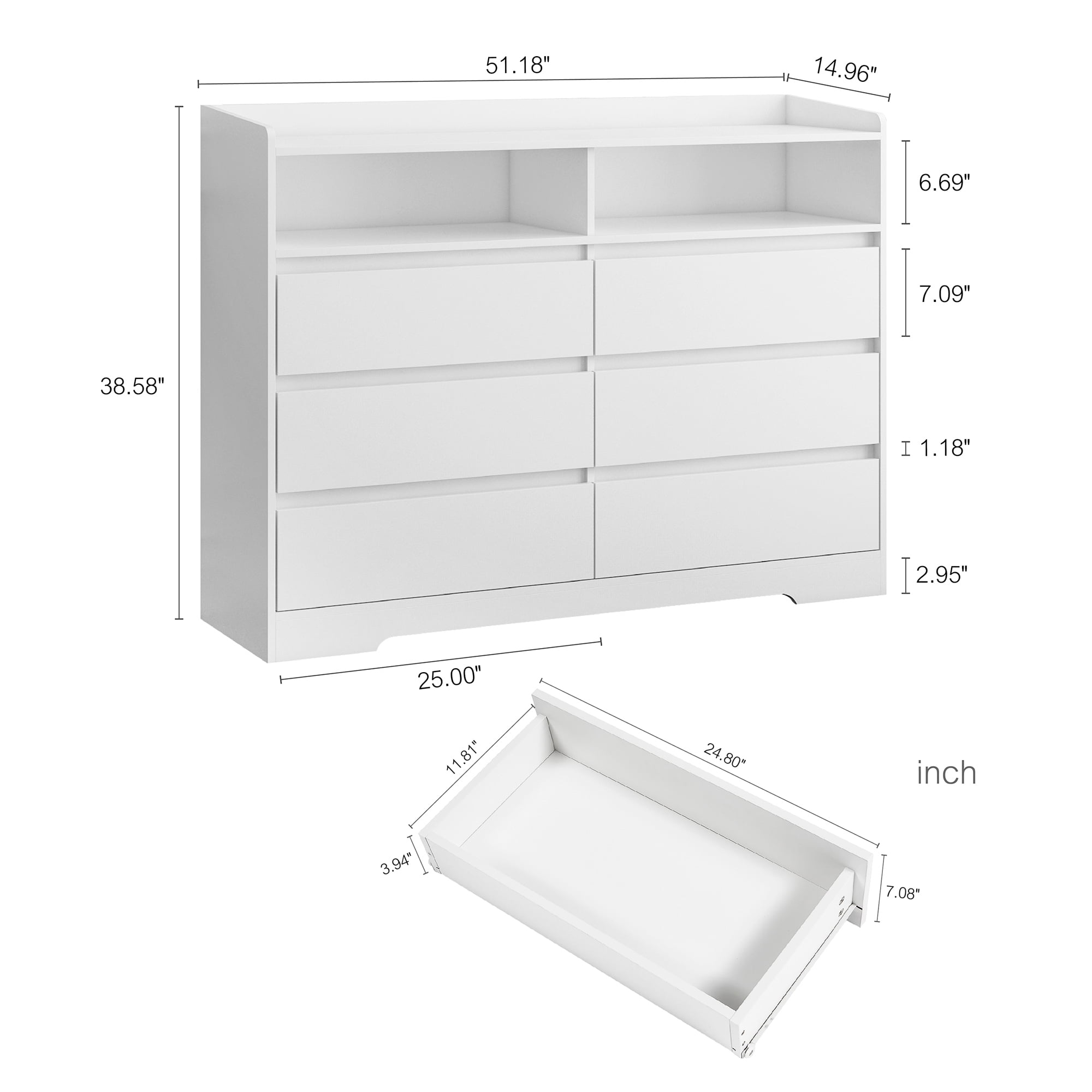 Finihen 6 Drawer Dresser, Modern Chest of Drawers with Led Lights, Wooden Dresser for Bedroom with Sturdy Frame for Living Room, Entryway, Hallway, White-L Finihen 6 Drawer Dresser, Modern Chest of Drawers with Led Lights, Wooden Dresser for Bedroom with Sturdy Frame for Living Room, Entryway, Hallway, White-L