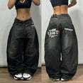 thumbnail image 1 of Y2K Jeans nuevo Harajuku Hip Hop Retro cráneo gráfico bordado pantalones vaqueros holgados hombres mujeres gótico pantalones anchos de cintura alta, 1 of 2