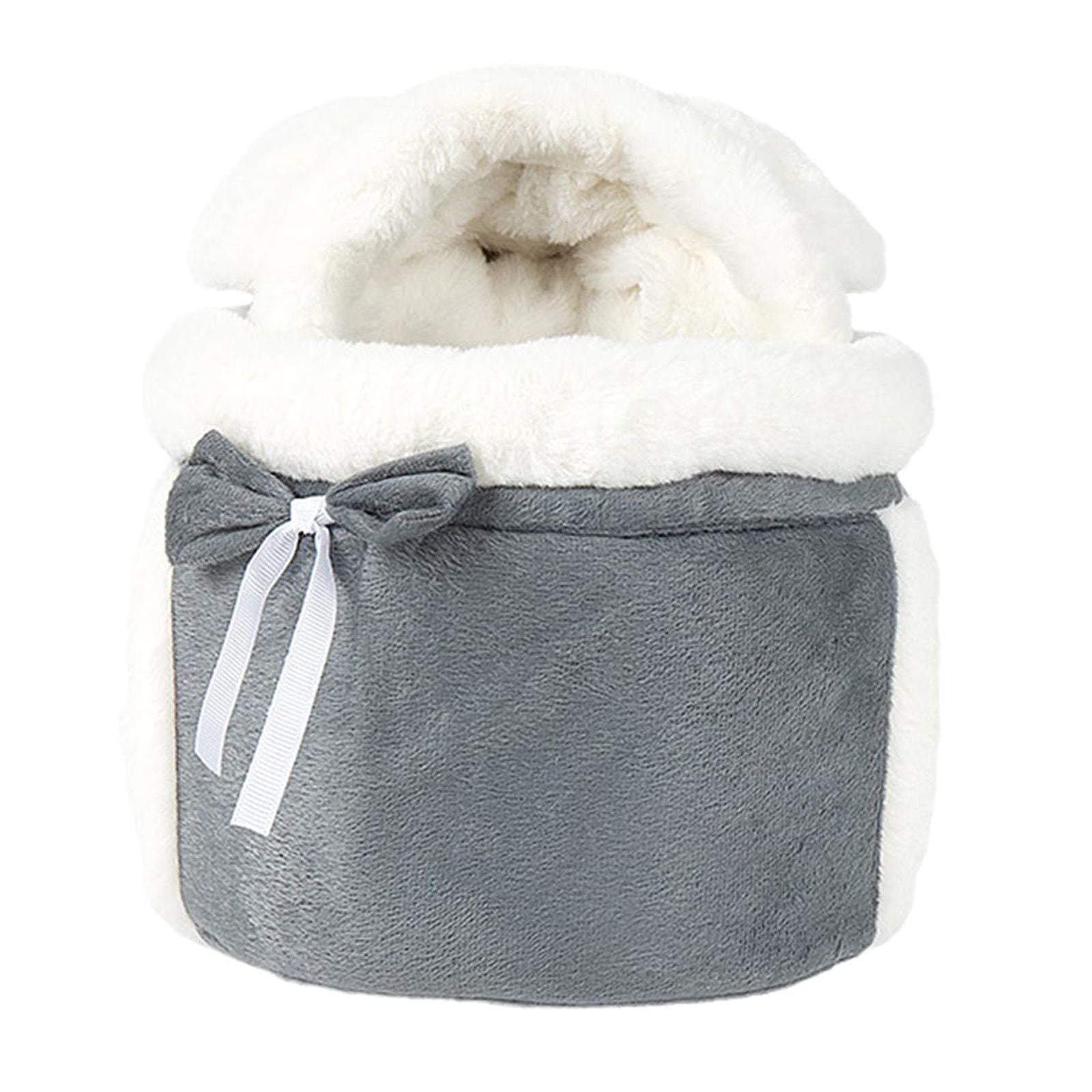 Fzaqwen Pet Hanging Chest Bag Small Cat Dogs Backpack Winter Plush Pets Cage for Cycling M
