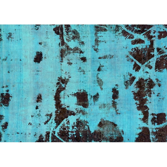 Ahgly Company Indoor Rectangle Persian Turquoise Blue Bohemian Area Rugs, 3' x 5'