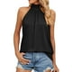 thumbnail image 1 of Blusa sin mangas con tirantes de seda y cordones para mujer - Top informal con cuello colgante para todas las estaciones, poliéster y algodón, lavable a máquina, 1 of 5