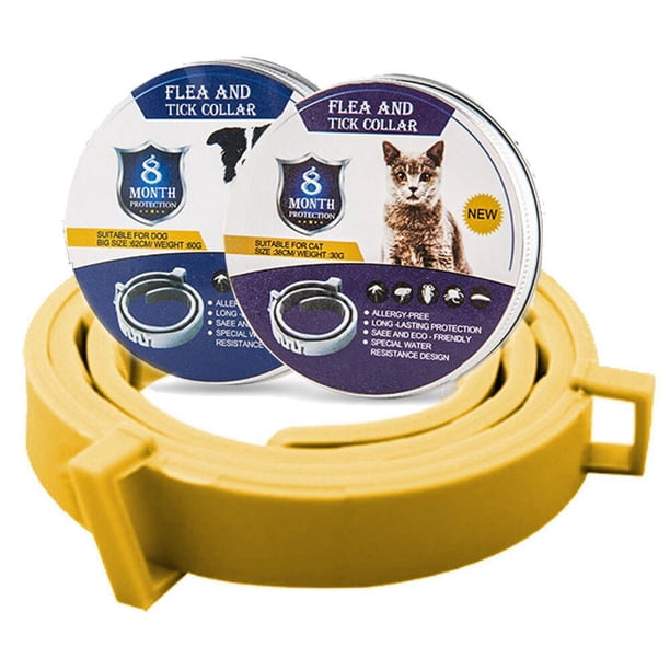 Perro ajustable y amperio; Collar antipulgas para gatos & Prevención de garrapatas, Collar para mascotas, Control de plagas, protección, collar antipulgas de goma, accesorios para gatos Tan Jianjun unisex