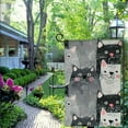 thumbnail image 4 of Shangniulu Cat Small Garden Flag Vertical Double Sided 12 x 18 Inch Cute Cartoon Animal Kitten Head Doodle Smile, Grey White Black Farmhouse Burlap Yard Outdoor Decor White, 4 of 6
