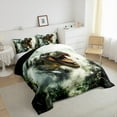 thumbnail image 3 of Manfei Wildlife Dinosaur 2pcs Bedding Comforter Set,Jungle Animal Twin Comforter Sets,Botanical Plants Breathable Bedding Set,Microfiber Boys Bedroom Decor,Reversible, 3 of 8