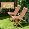 thumbnail image 3 of SUNNYOUTDOOR 2 Pack Golden Teak Wood Outdoor Folding Chair Patio Solid Teak Folding Dining Chair Balcony Garden Patio, 3 of 6