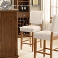 thumbnail image 3 of Brax Counter Height Stool with Upholstered Back and Wood Base – Set of 2 for Kitchen Counters and Islands – Modern Chairs in Natural White Sand, Leick Home, 214460, 3 of 22
