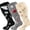 Dark Gray/Black/Beig, variant on BTEPSGA 3 Pairs Plus Size Compression Socks for Women Men Running ,Travel - Gradient,4X