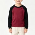 thumbnail image 2 of REDARER Kids Long Sleeve Raglan Tee Crew Neck Color Block Pullover Soft Casual Top for Autumn Everyday Wear,8-9 Years, 2 of 4