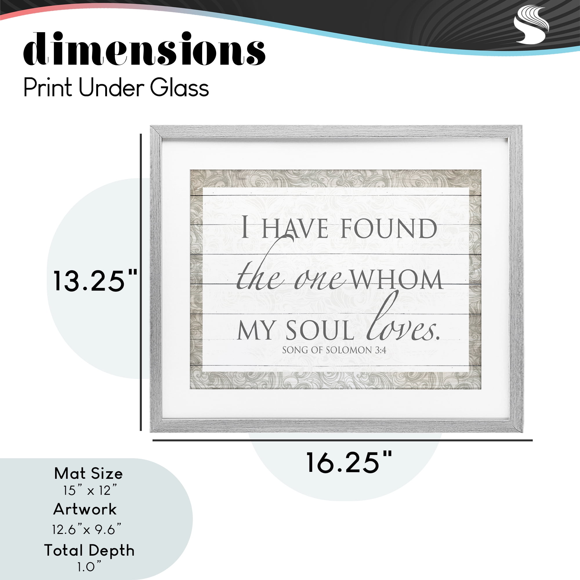 Stupell Industries The One Whom My Soul Loves Gray Framed Print Under Glass, design by SD Graphics Studio