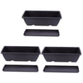 Set of 3 Black Rectangular Bonsai Planting Troughs with Drainage Trays ...