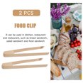 thumbnail image 2 of BBQ Tongs Wood Barbecue Clip Bread Fried Steak Ice Cube Multifunction Simple 2 Pcs, 2 of 6