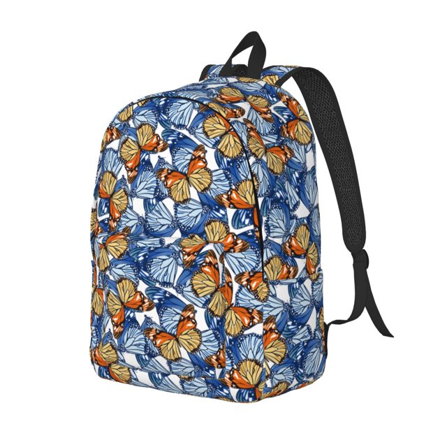 Disketp Colorful Butterfly1 Mochila de Lona Estampada, Mochila Escolar de Viaje Ligera para Estudiantes y Portátil-Medium
