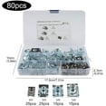 thumbnail image 2 of 80Pcs M-4 M-5 M-6 M-8 B-Type Écrou Kit Colliers de Serrage avec Boîte de Rangement Kit Assortiment pour Motos Machines Outils à Main Colliers Clips, 2 of 7