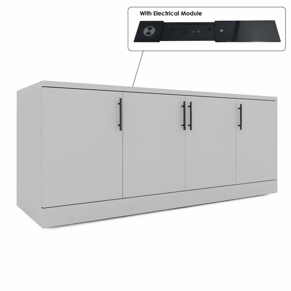 Sol Series Storage Credenza 4 Doors Closed Shelves Storage Cabinet