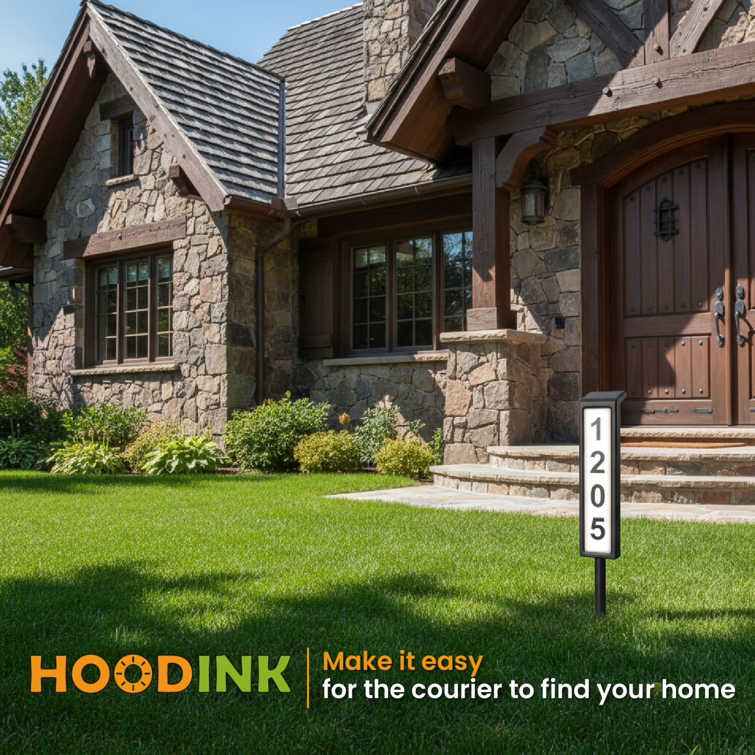 Solar Address Sign, House Numbers for Outside, Lighted Address Plaque Outdoor Waterproof, Illuminated LED Address Number