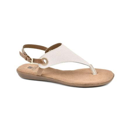 

Women s White Mountain London Thong Slingback White Tumbled Smooth 6.5 M