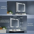 thumbnail image 5 of Bathroom Cabinet with USB Port - 36 x 30 Medicine Cabinet with Mirror, LED Lighted, Recessed or Surface Mounted | ExBrite Boost-M1, 5 of 12