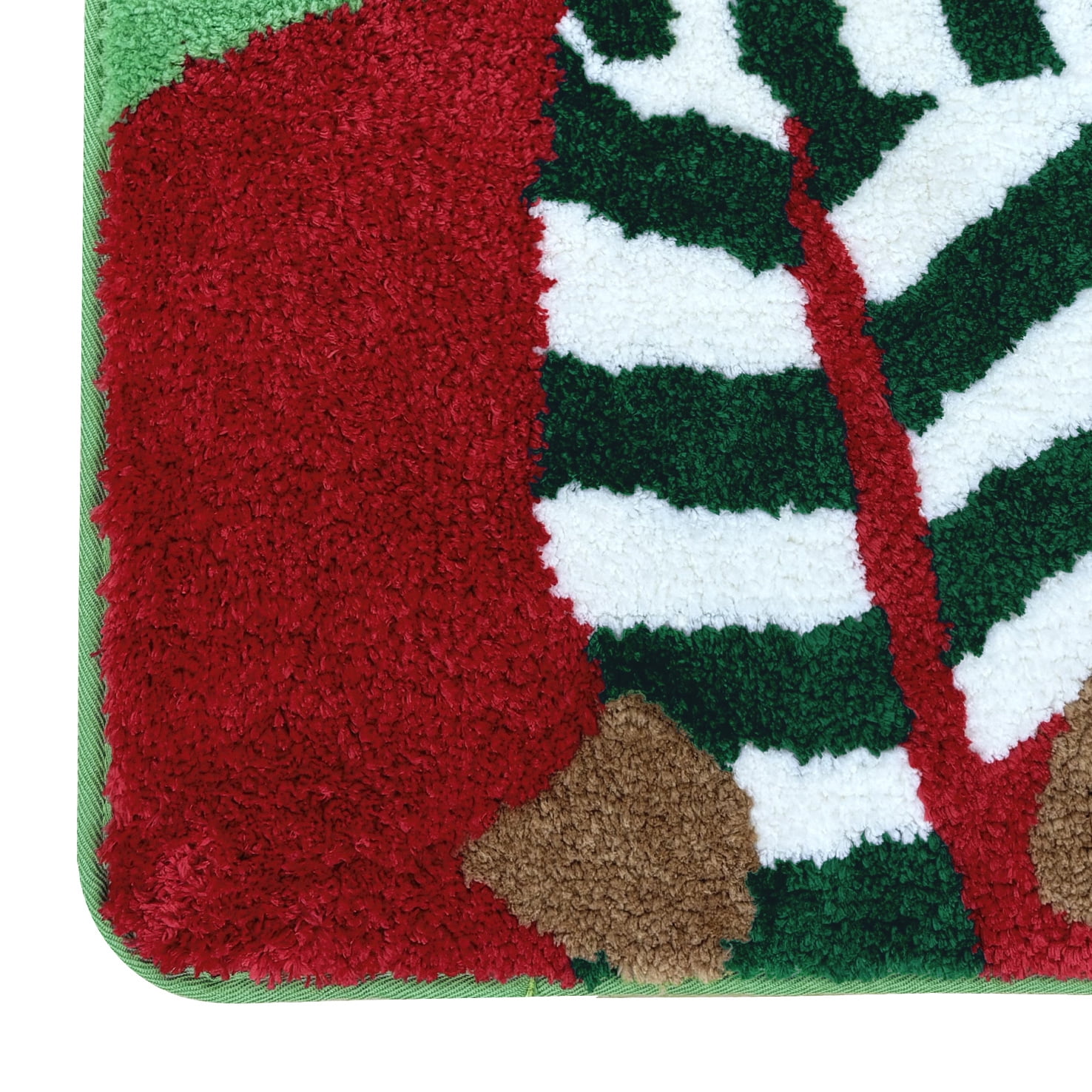 Holiday Time - Reindeer 2-Piece Polyester Holiday Bath Rug Set w/ Contour Rug & Toilet Cover