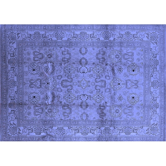 Ahgly Company Indoor Rectangle Oriental Blue Industrial Area Rugs, 2' x 3'