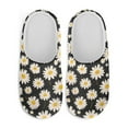 thumbnail image 2 of POLERO Daisy Flower Print House Slippers for Women Men, Lightweight Fabric Casual Cotton Slide, Warm Closed Toe Home Shoes for Winter Indoor and Outdoor, Size 9-10, 2 of 7