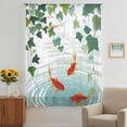 thumbnail image 3 of Japanese Carp Fish Sheer Curtains 108" Extra Long, Oriental Art Rustic Leaves Vines Koi Fish Light Filering Curtains, Privacy Drapes Simi Floor to Veiling Curtain for Living Room Window Treatment, 3 of 9