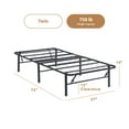 Rest Haven 14" Black Steel Platform Bed Frame, Twin