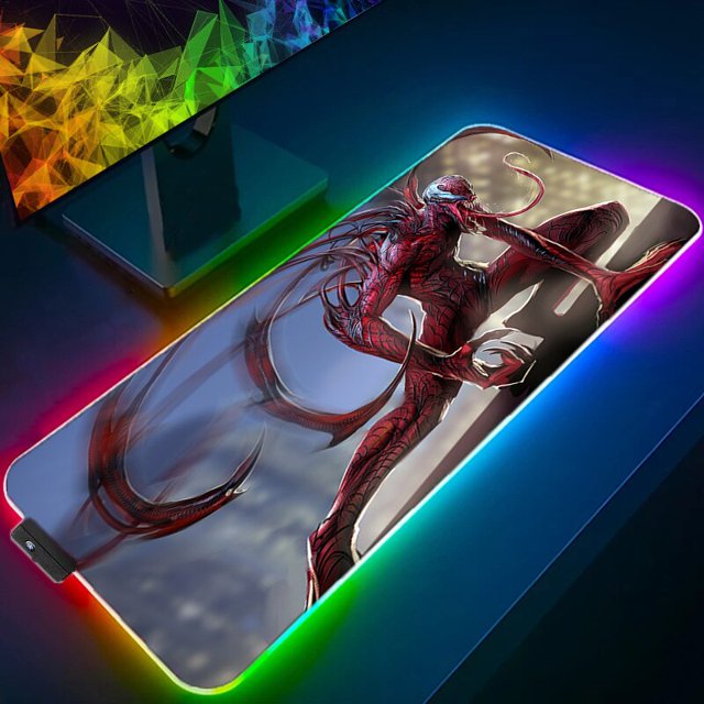 Alfombrilla de ratón RGB xxl para Gaming, alfombrilla LED de Marvel Spider Iron Man, alfombrilla de ratón para Gamer, alfombrilla de escritorio para PC con retroiluminación LIUWENJING unisex