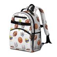 thumbnail image 2 of Football and Volleyball White Pattern Cute School Backpack Bag for School with Padded Back and Adjustable Shoulder Straps 15.25"x11.5"x5.25", 2 of 5