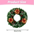 thumbnail image 3 of Gnwei 15.7" Artificial Christmas Wreath, Ribbon Bows, Pine Cones & Ornaments, White Cedar Base for Christmas Thanksgiving Winter Holiday Front Door and Wall Decoration, 3 of 7