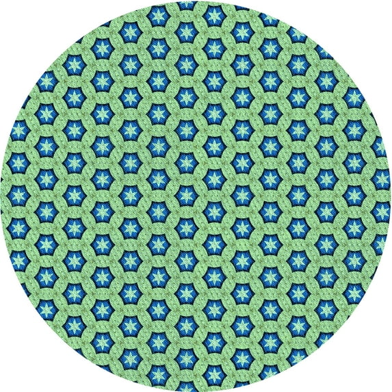 Ahgly Company Machine Washable Indoor Round Transitional Algae Green Area Rugs, 7' Round