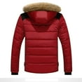 thumbnail image 3 of UTTOASFAY Men Outdoor Warm Winter Thick Jacket Hooded Coat Jacket with Zipper Pocket Red XL, 3 of 3