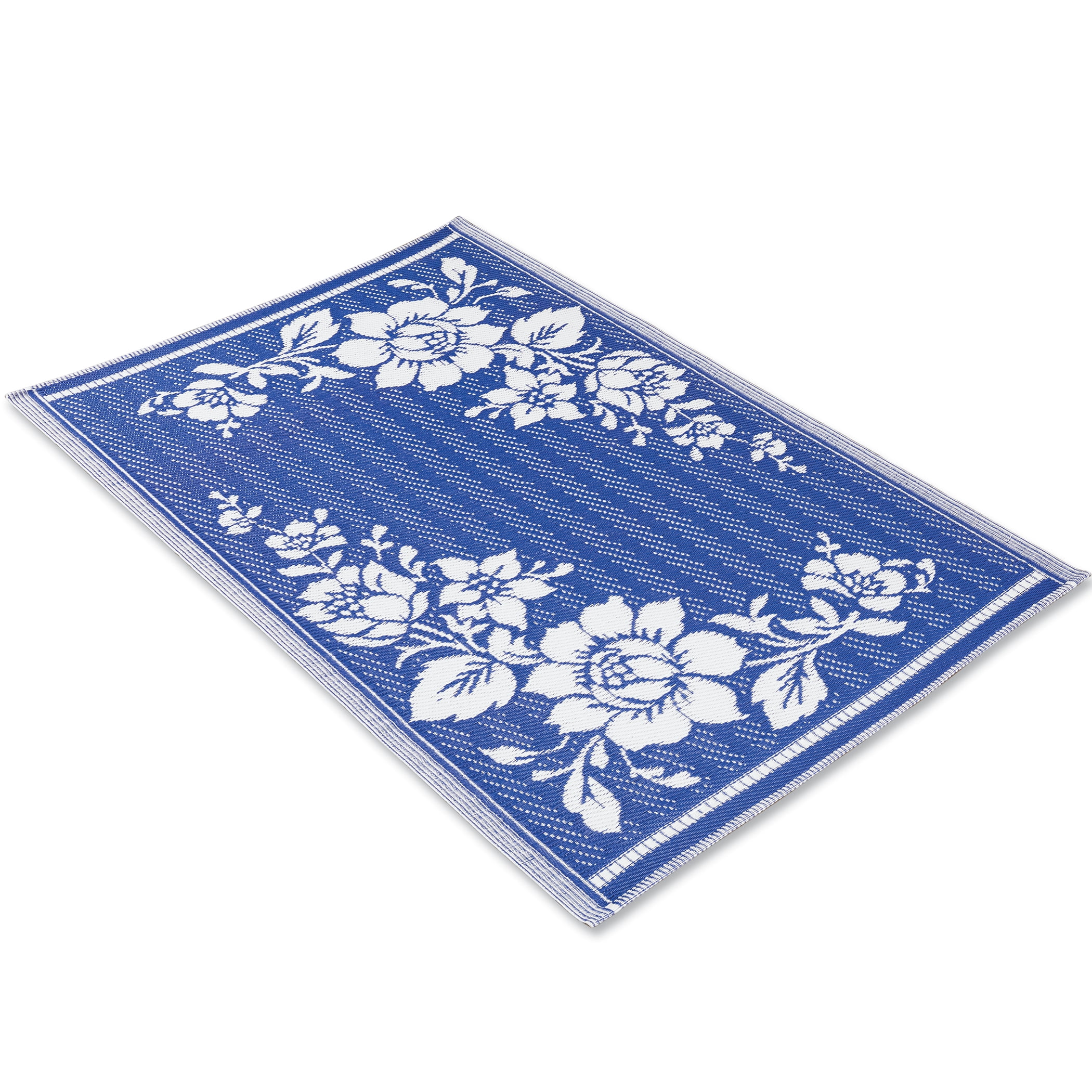 Decorative Backyard Bold Floral Design Outdoor Patio Mat