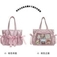 thumbnail image 5 of Ballet Style Ribbon Bow Handbag Genjuku Style Student Double sided Shoulder Bag Manga Sweet Forest Large Capacity Tote Bag, 5 of 5