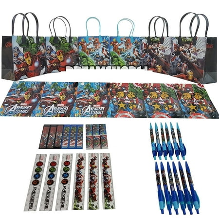 Party Favors Avengers Gift Goody Bag Stationery Party Favor Set 42Pc. (6 Sets)